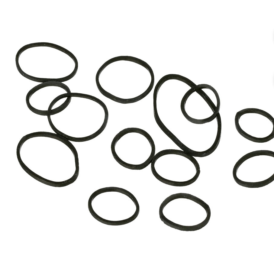 ANNIE RUBBER BANDS ASSORTED SIZES, 500 PIECE HAIR TIES, BLACK