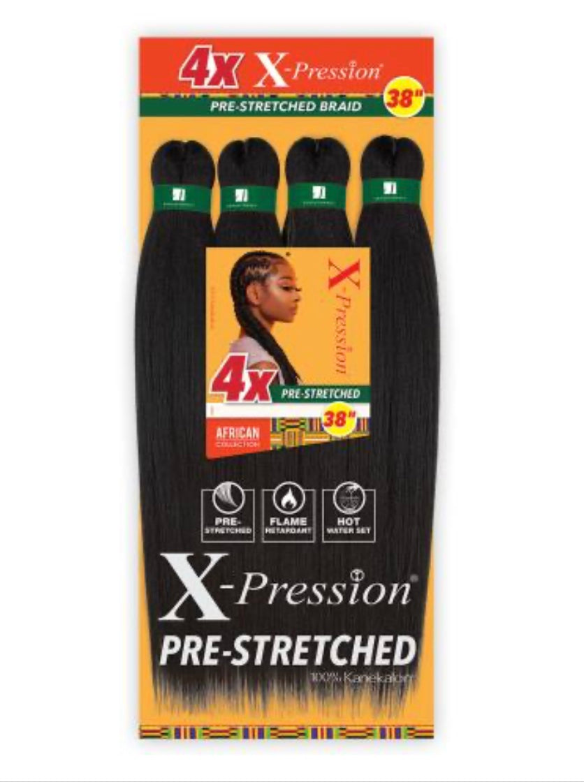 4x X-PRESSION PRE-STRETCHED BRAID 38"