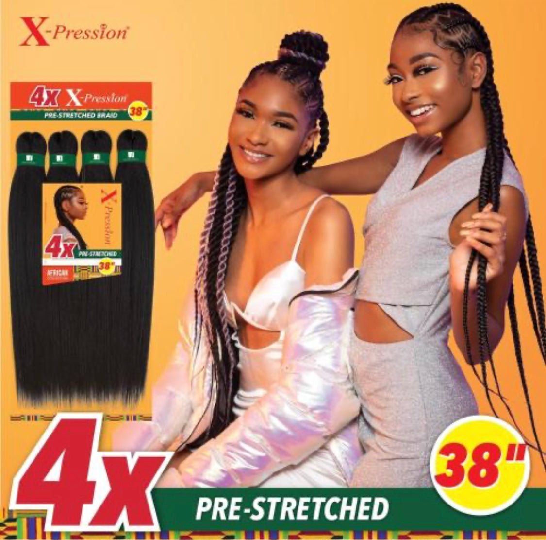 4x X-PRESSION PRE-STRETCHED BRAID 38"