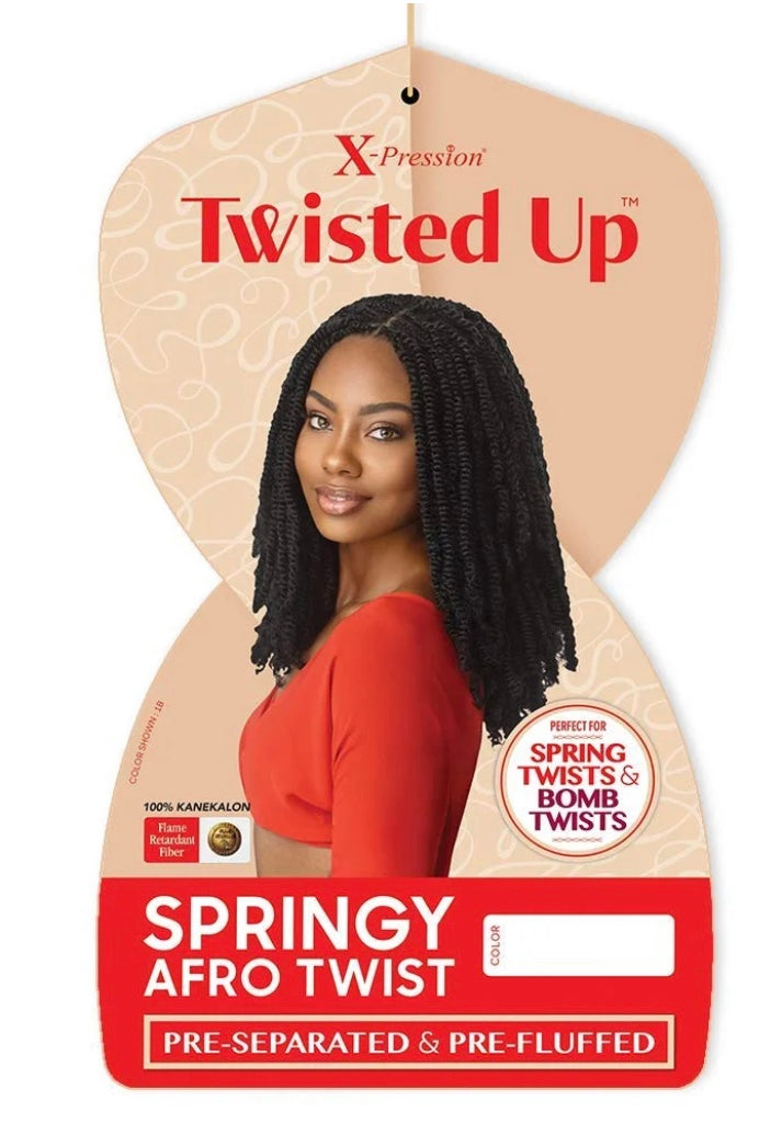 OUTRE BRAIDS CROCHET BRAIDS X-PRESSION TWISTED UP SPRING TWIST 12" COLOR #1B