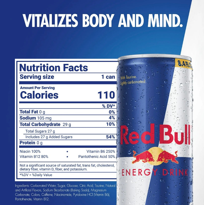 RED BULL ENERGY DRINK, 8.4 Fl Oz