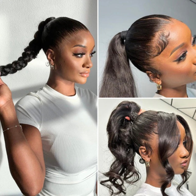 360 LACE WIG 100% VIRGIN HUMAN HAIR, STRAIGHT 32" (NATURAL BLACK)