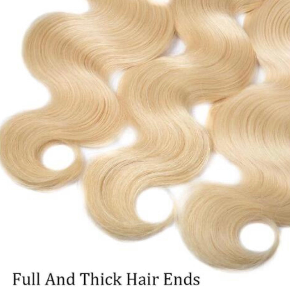 B&B EXPRESS GOLD 100% BRAZILIAN BODY WAVE VIRGIN HUMAN HAIR COLOR 613, 20" 18" 16"