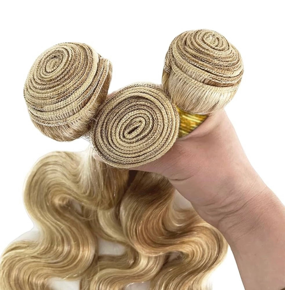 B&B EXPRESS GOLD 100% BRAZILIAN BODY WAVE VIRGIN HUMAN HAIR COLOR 613, 20" 18" 16"