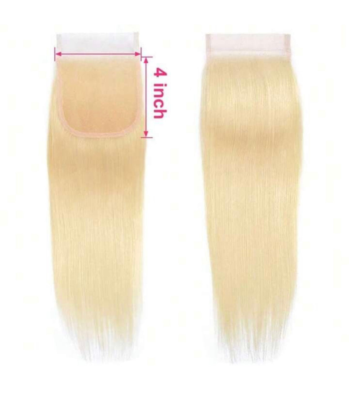 B&B EXPRESS GOLD 100% BRAZILIAN STRAIGHT VIRGIN HUMAN HAIR COLOR 613, 14" (4X4)