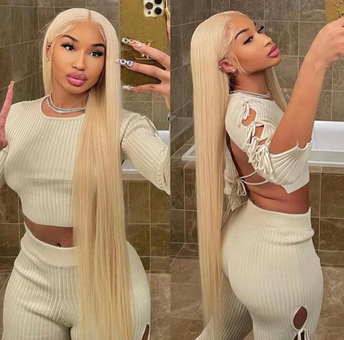 B&B EXPRESS GOLD 100% BRAZILIAN STRAIGHT VIRGIN HUMAN HAIR COLOR 613, 14" (4X4)