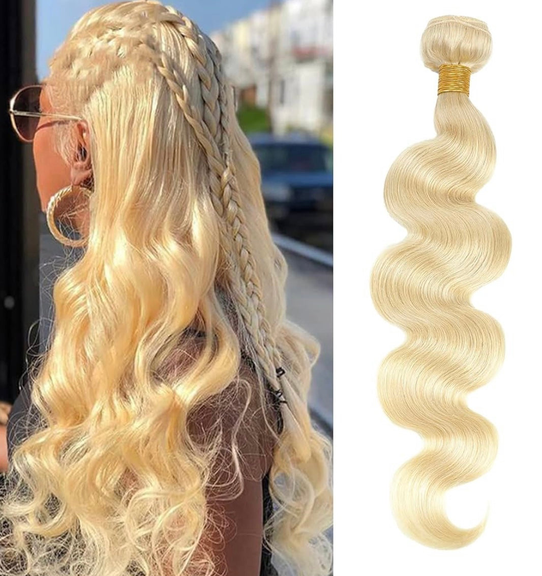 B&B EXPRESS GOLD 100% BRAZILIAN BODY WAVE VIRGIN HUMAN HAIR COLOR 613, 22"
