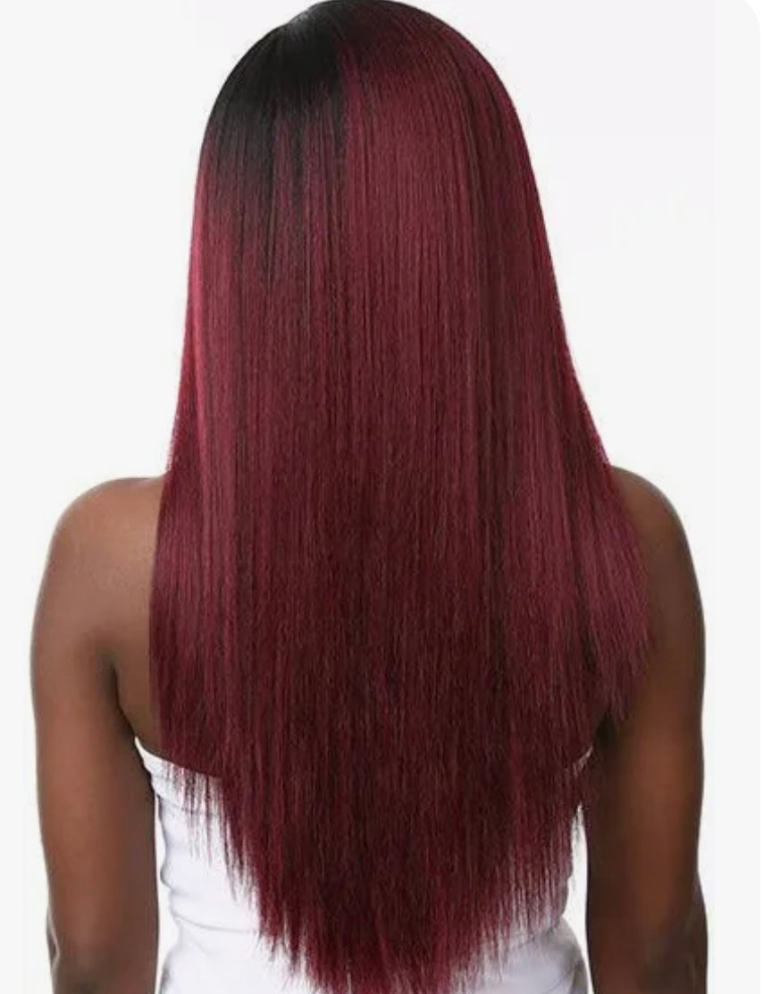 SENSATIONNEL KINKY STRAIGHT 18,20,22 INSTANT WEAVE WIG COLOR T1B/BG