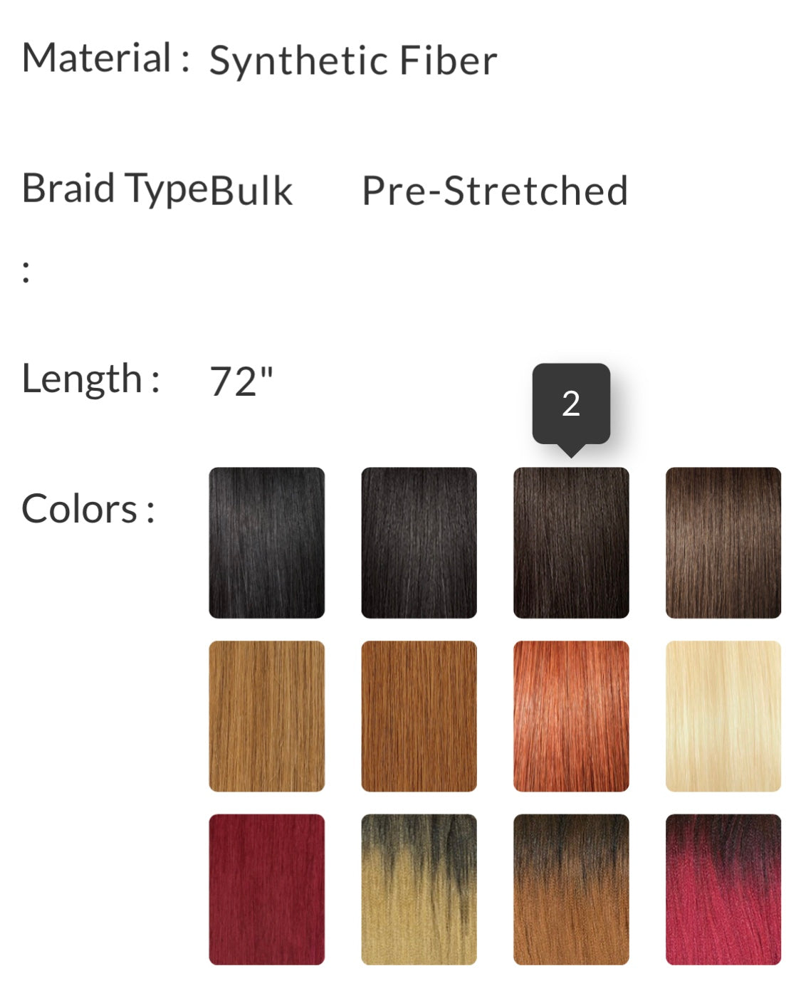 2x X-PRESSION PRE-STRETCHED BRAID 72″