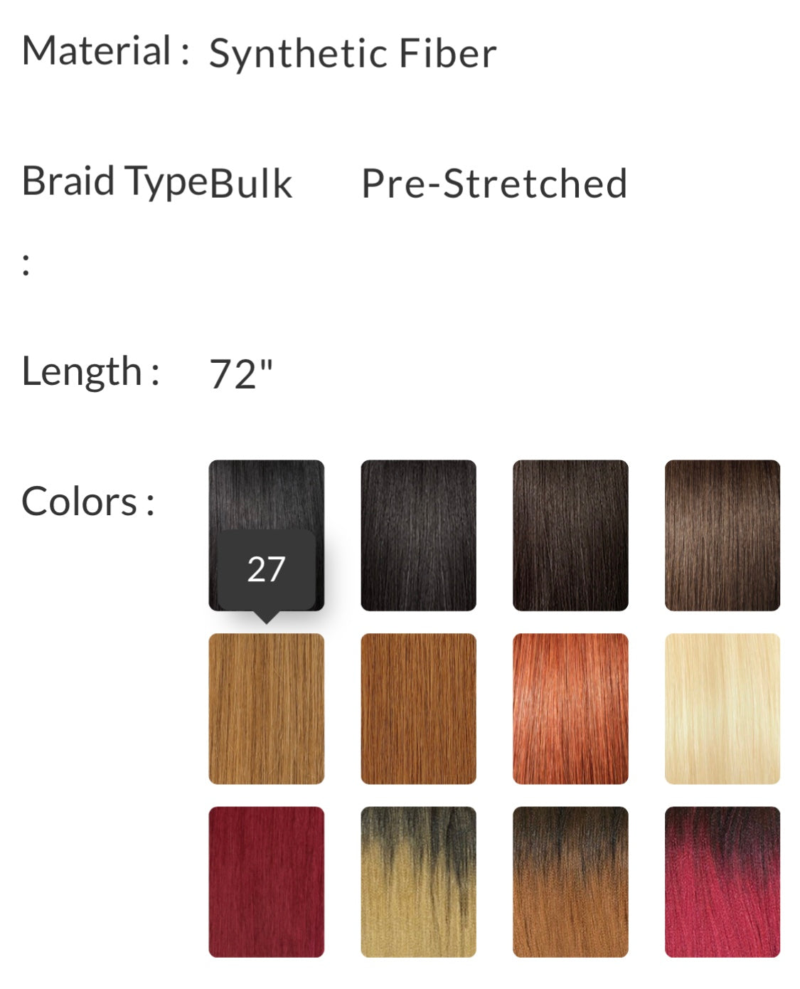 2x X-PRESSION PRE-STRETCHED BRAID 72″