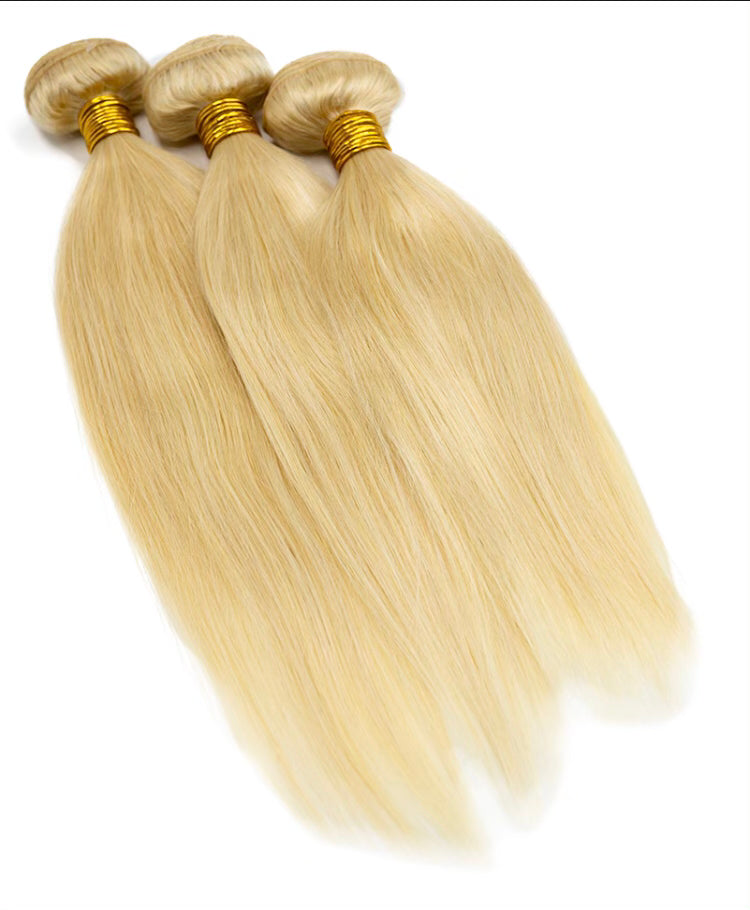 B&B EXPRESS GOLD 100% BRAZILIAN STRAIGHT VIRGIN HUMAN HAIR COLOR 613, 18" 16" 14"