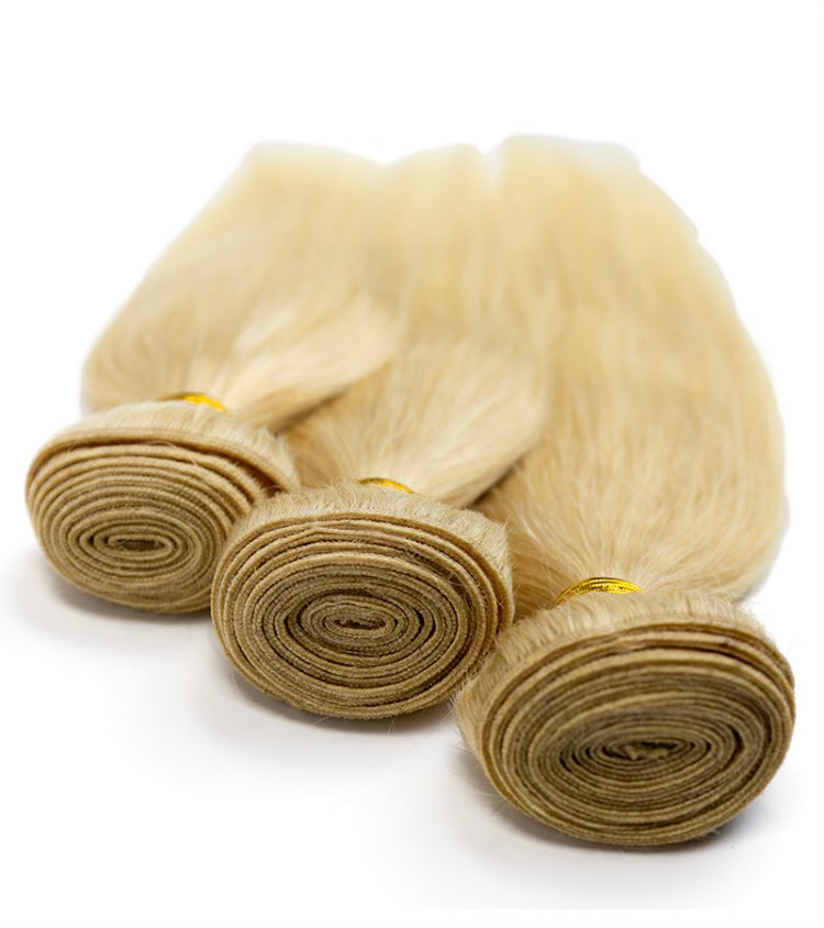 B&B EXPRESS GOLD 100% BRAZILIAN STRAIGHT VIRGIN HUMAN HAIR COLOR 613, 18" 16" 14"