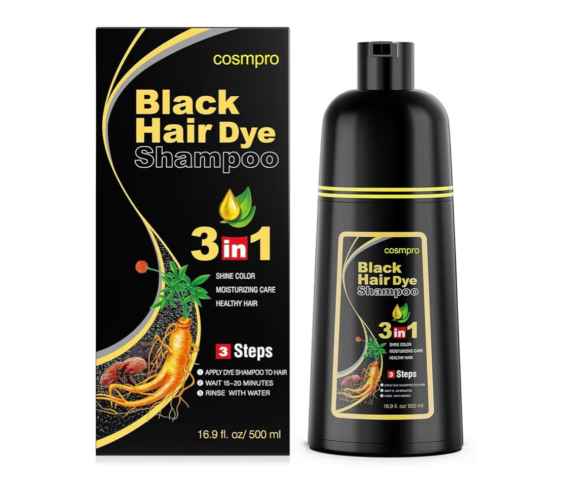 MEIDU Black Hair Dye Shampoo for 100% Gray Hair Coverage