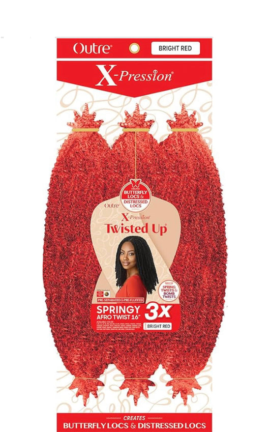 Outre X-Pression - Twisted Up - Springy Afro Twist 16-Inch 3X (BRIGHT RED)