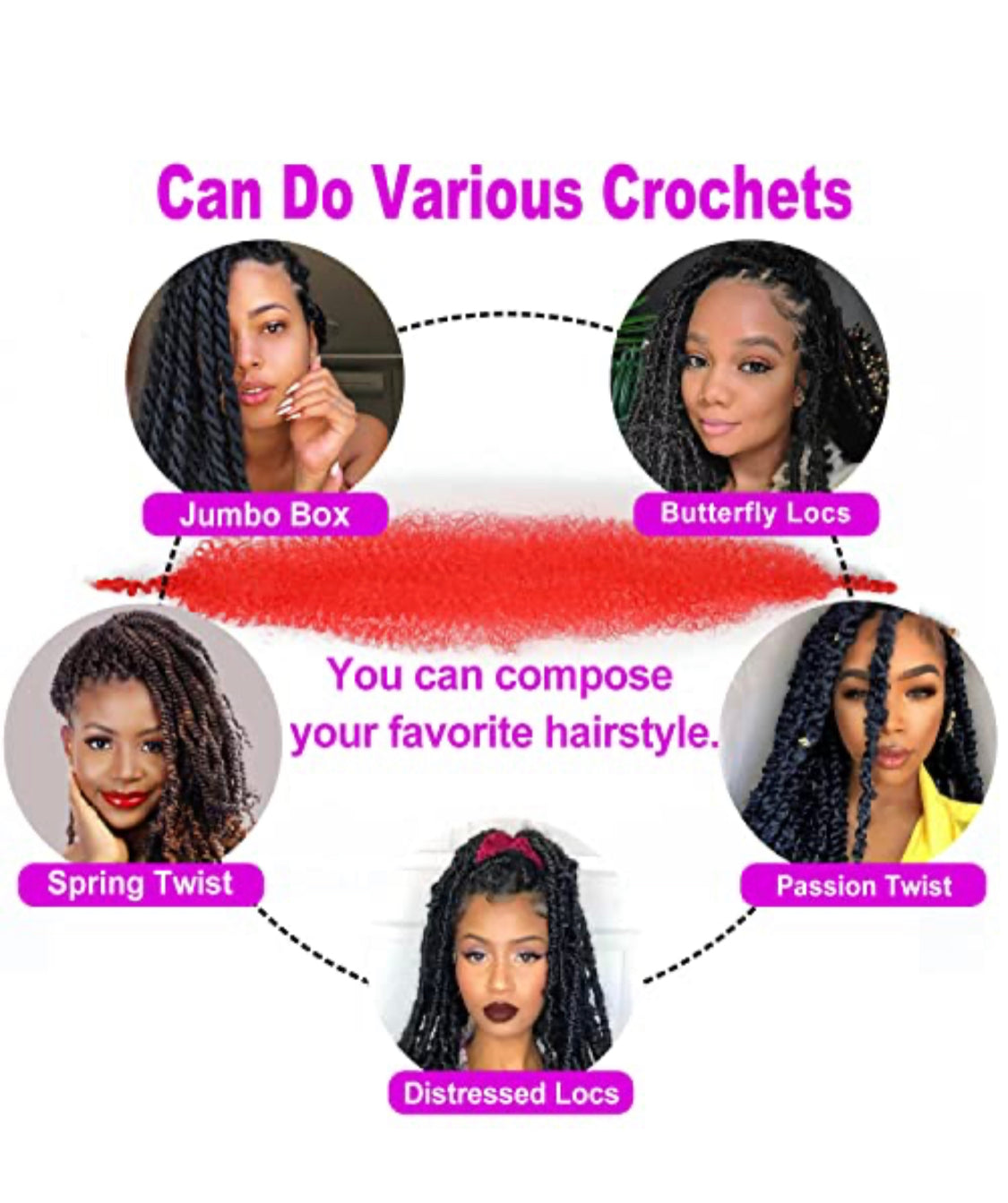Outre X-Pression - Twisted Up - Springy Afro Twist 16-Inch 3X (BRIGHT RED)