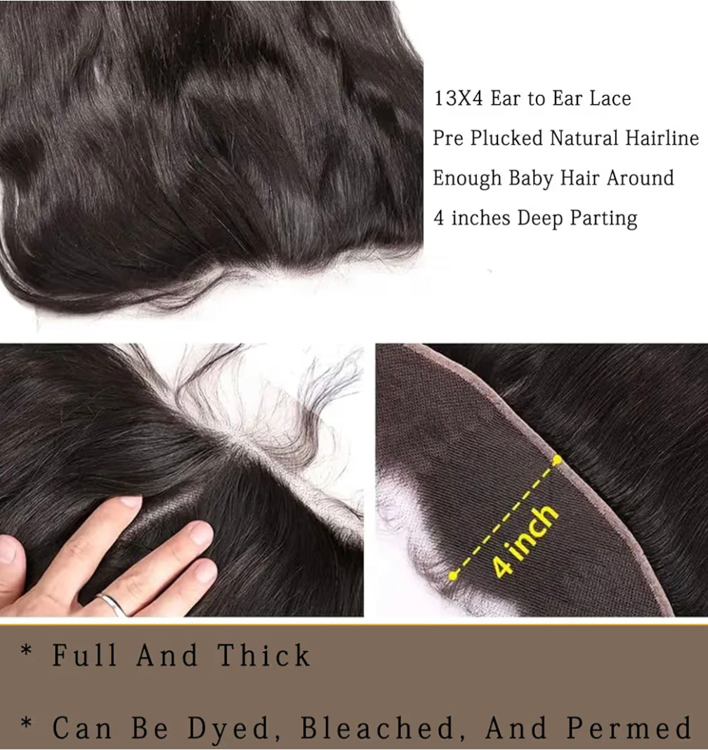 HD Lace 13x4 Frontal Wig With Baby Hair Straight 14” Natural BLK