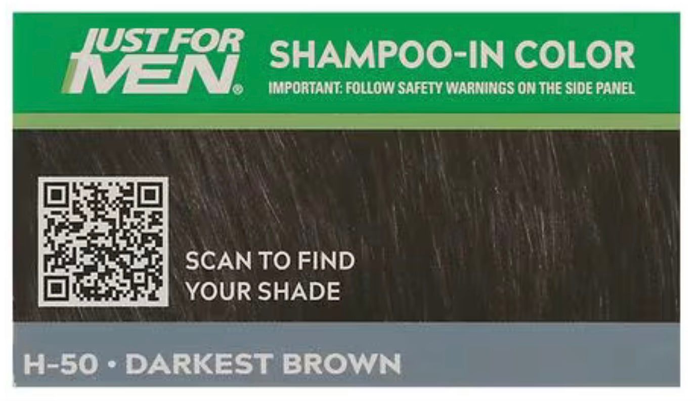 JUST FOR MEN SHAMPOO-IN COLOR, DARKEST BROWN, H-50