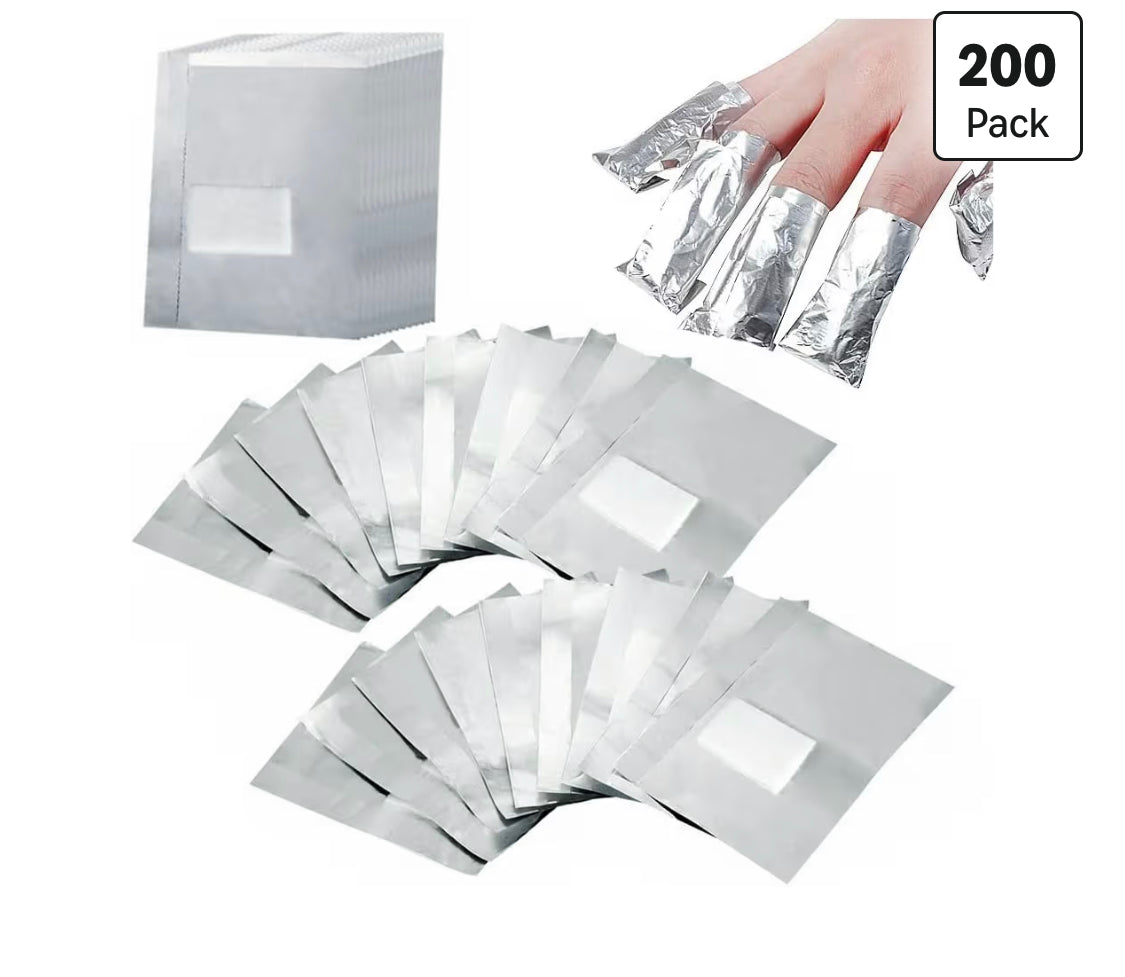 LOOKS NAIL FOIL WRAPS FOR SOAK OFF GEL POLISH REMOVER 200PCS/BOX