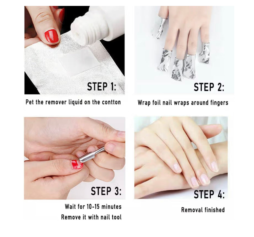 LOOKS NAIL FOIL WRAPS FOR SOAK OFF GEL POLISH REMOVER 200PCS/BOX