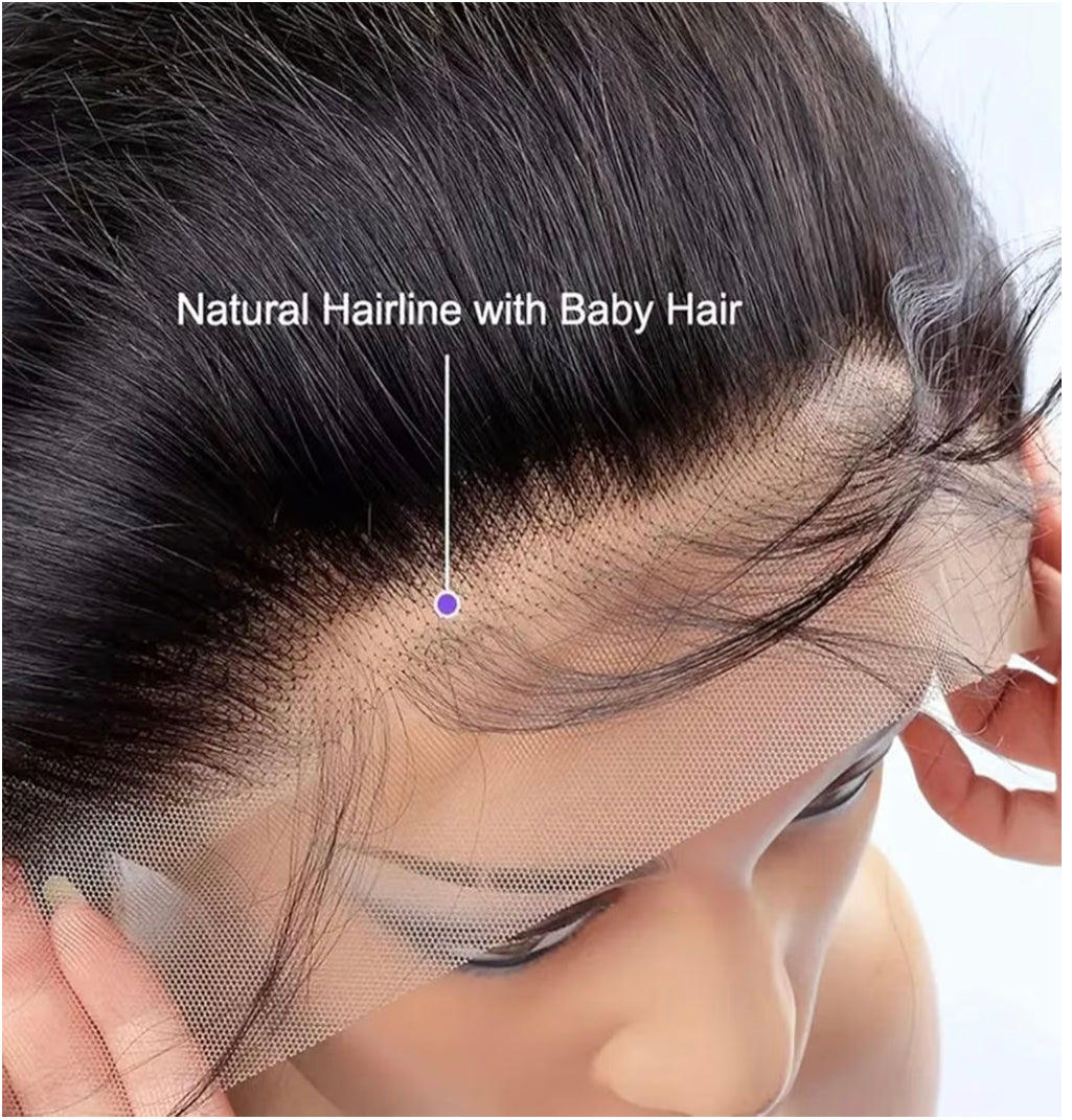 HD Lace 13x4 Frontal Wig With Baby Hair Straight 14” Natural BLK