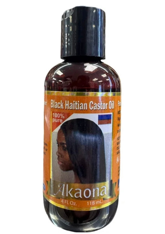 Akaona Haitian Castor Oil 100% Pure Growth Promoter 4 oz. 118ml Bottle