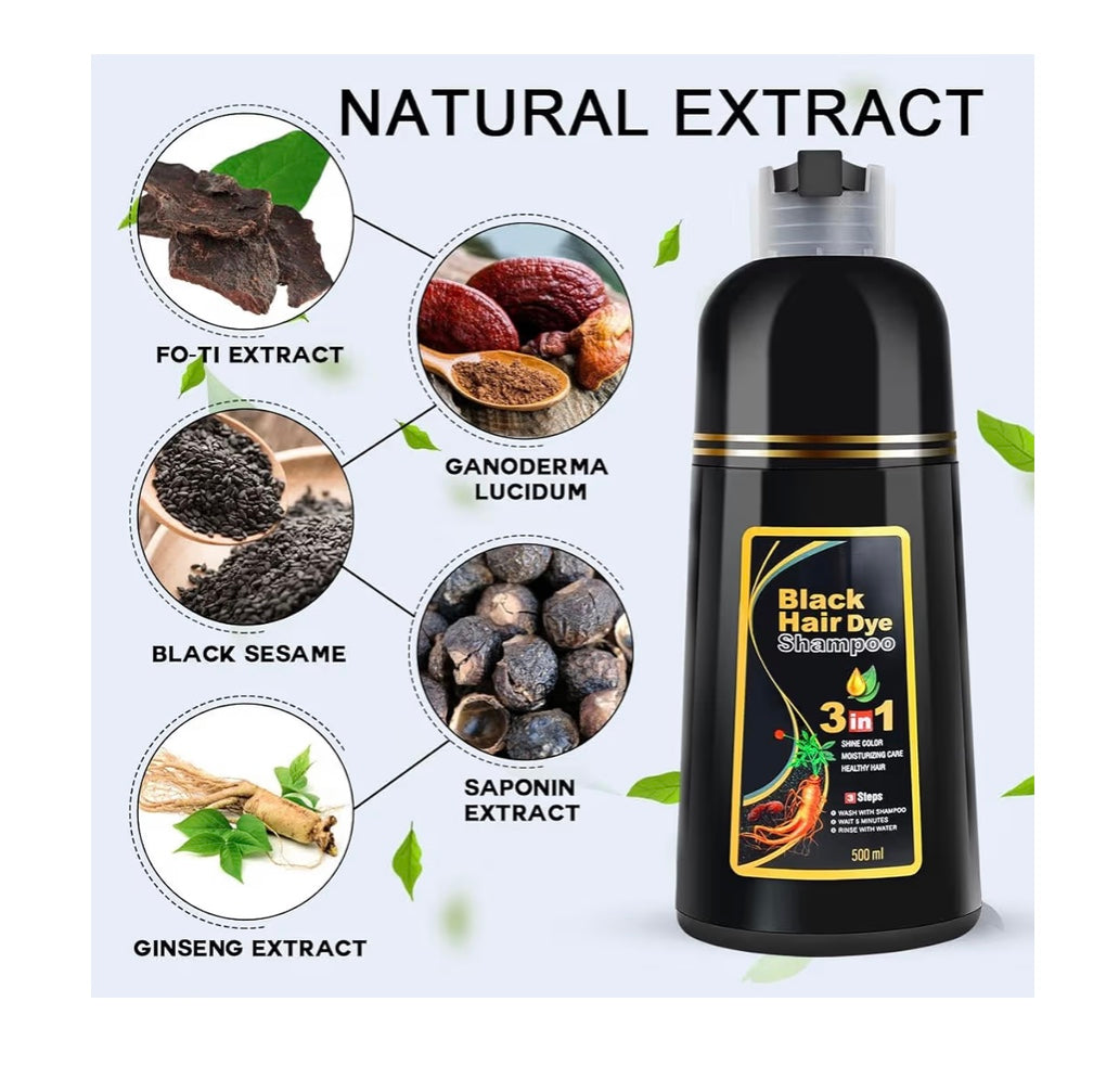MEIDU Black Hair Dye Shampoo for 100% Gray Hair Coverage