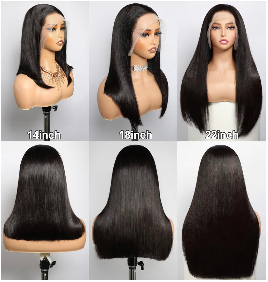 HD Lace 13x4 Frontal Wig With Baby Hair Straight 14” Natural BLK