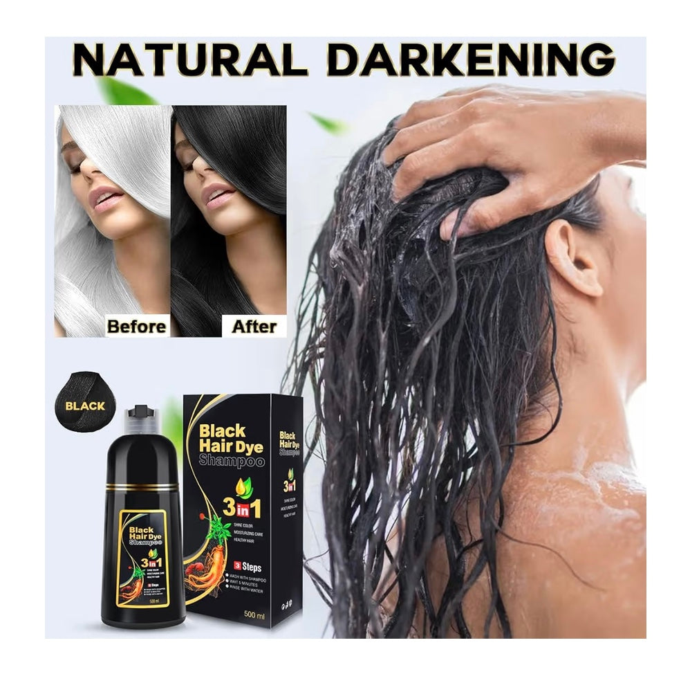 MEIDU Black Hair Dye Shampoo for 100% Gray Hair Coverage