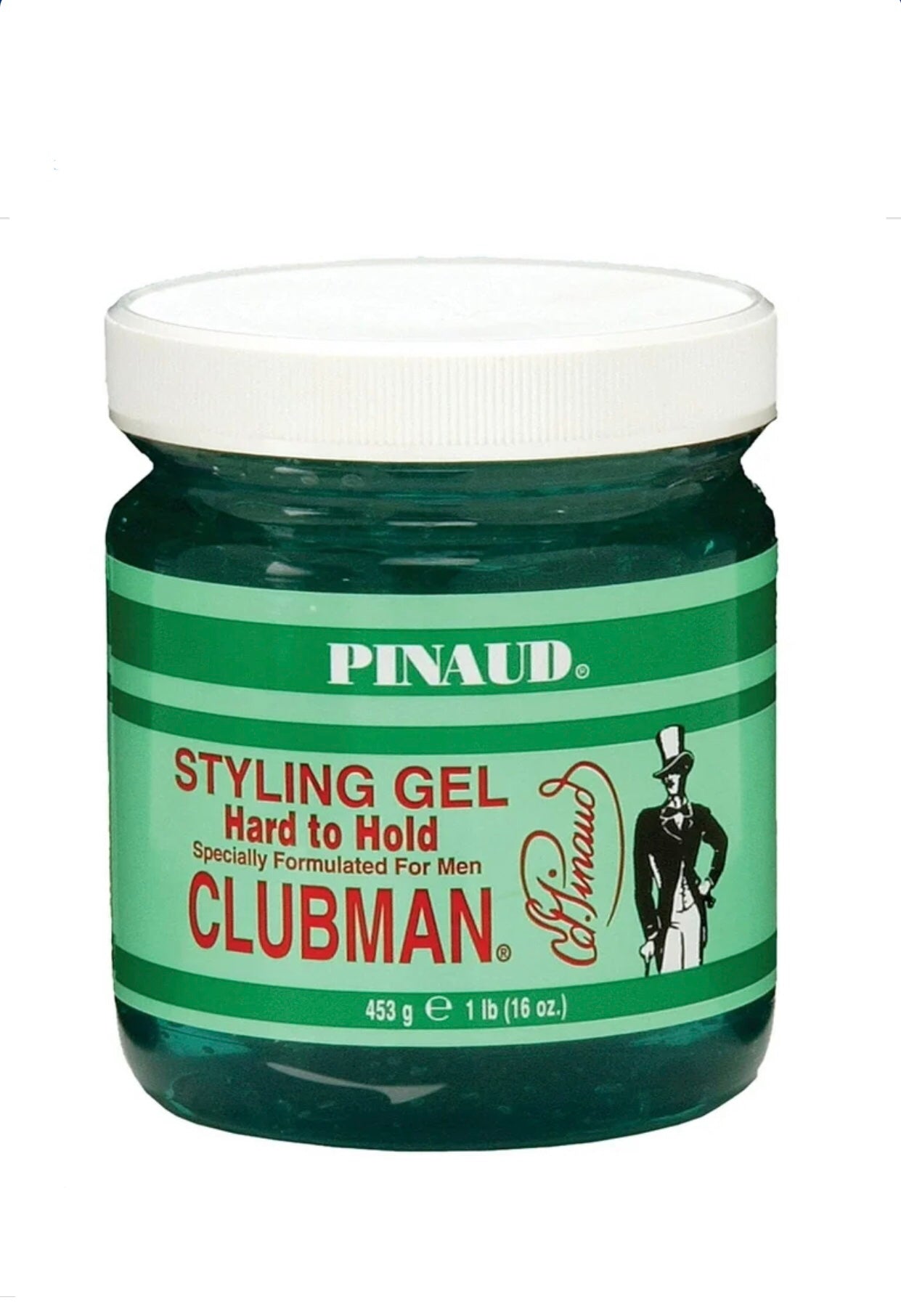 Clubman Pinaud Hair Gel for Men, Strong Hold & High Shine Hair Styling Gel, Alcohol-Free, 16 Oz