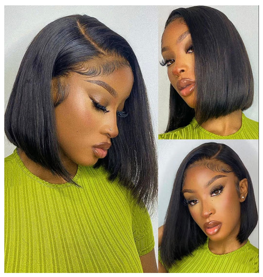 HD Lace 13x4 Frontal Wig With Baby Hair Straight 14” Natural BLK