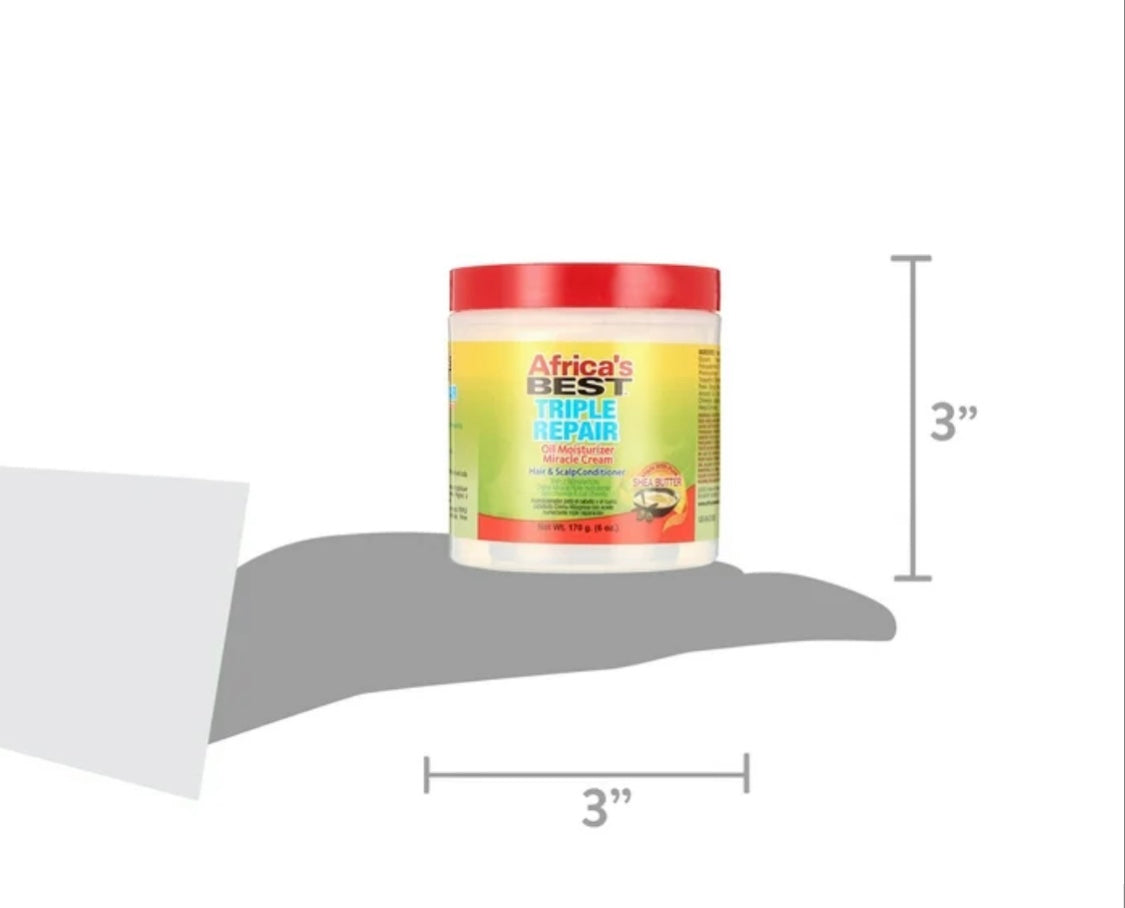 Africa's Best Triple Repair Oil Moisturizer Miracle Cream Hair & Scalp Conditioner, 6 oz