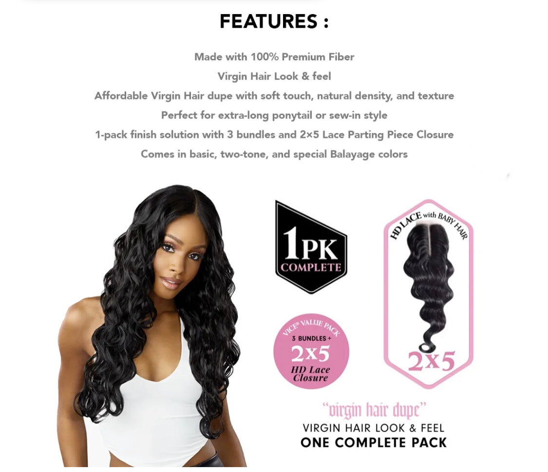 VICE BUNDLES 3X MULTI BODY WAVE 14",16",18" (COLOR: 1B)