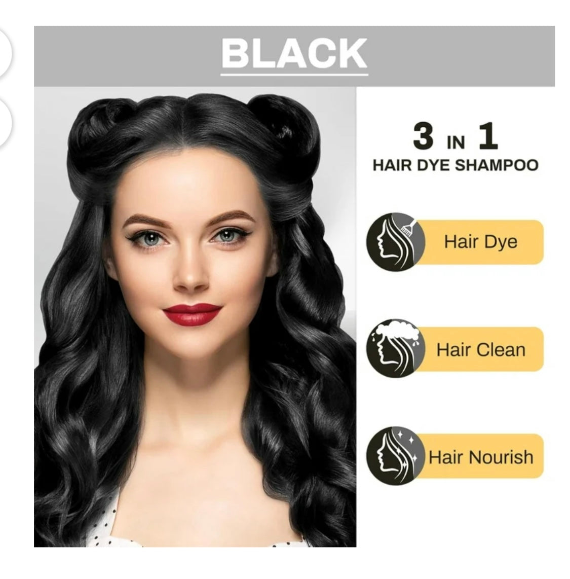 Ginger Black Hair Shampoo 500ml 16.9 fl oz. Longer-Lasting Color Natural Plant Extract