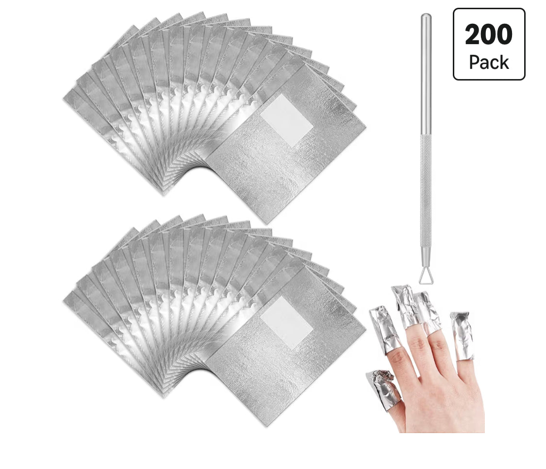 LOOKS NAIL FOIL WRAPS FOR SOAK OFF GEL POLISH REMOVER 200PCS/BOX