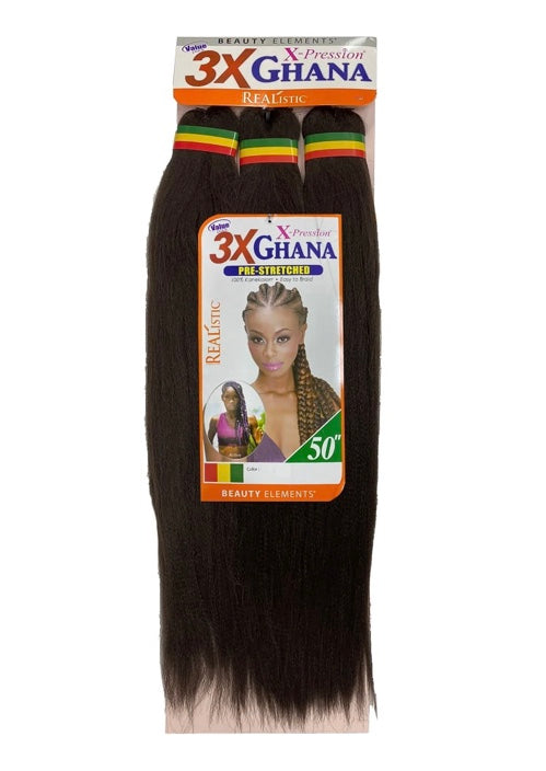 3x GHANA PRE-STRETCHED BRAID 50"