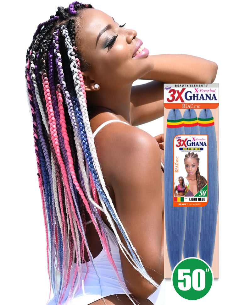 3x GHANA PRE-STRETCHED BRAID 50"