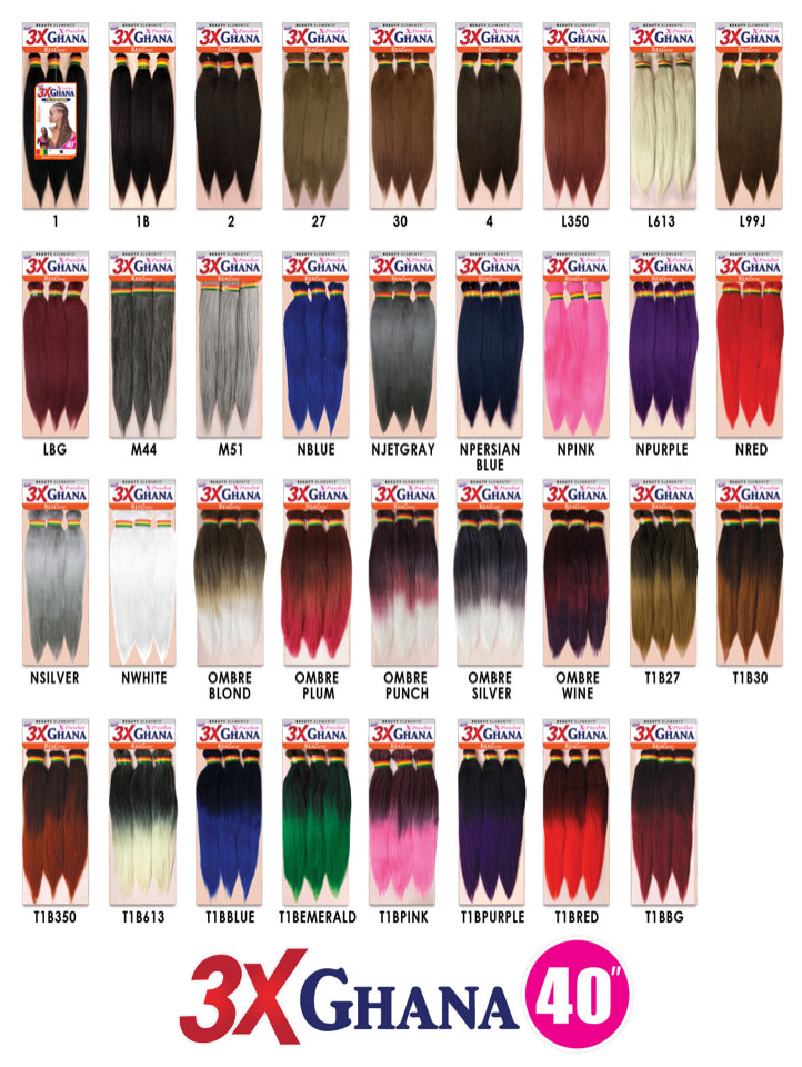 3x GHANA PRE-STRETCHED BRAID 40"
