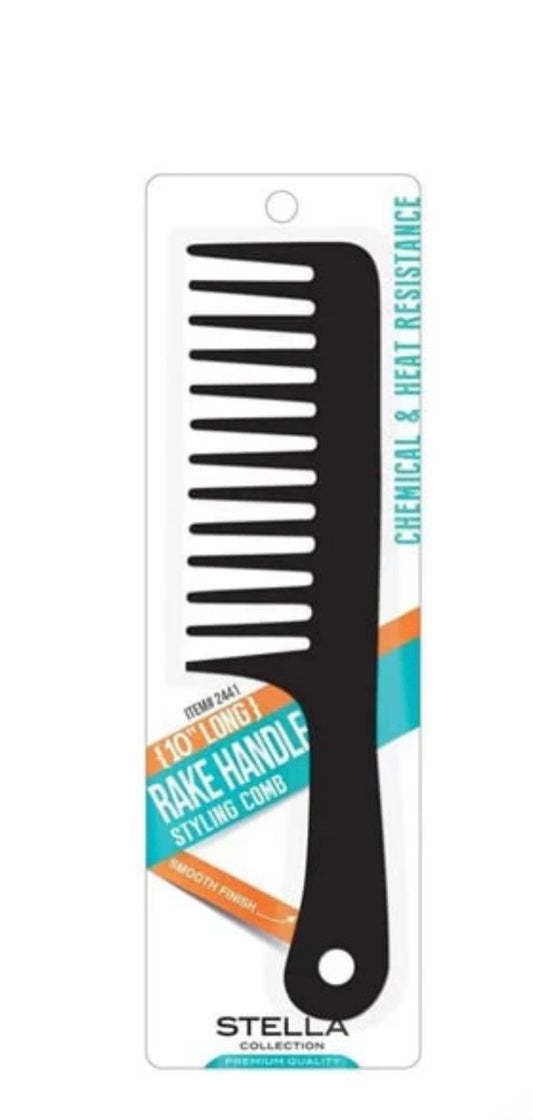 Stella Collection Rake Handle Styling Comb 10" Item #2441