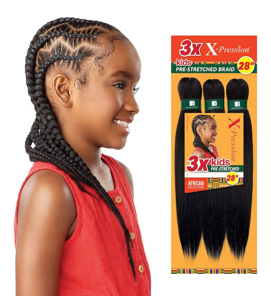 3x X-PRESSION PRE-STRETCHED BRAID 28"