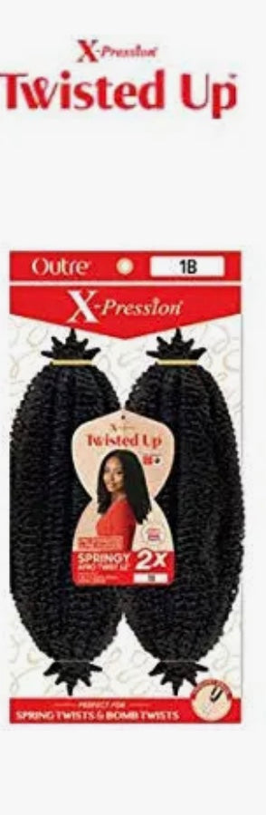 OUTRE BRAIDS CROCHET BRAIDS X-PRESSION TWISTED UP SPRING TWIST 12" COLOR #1B