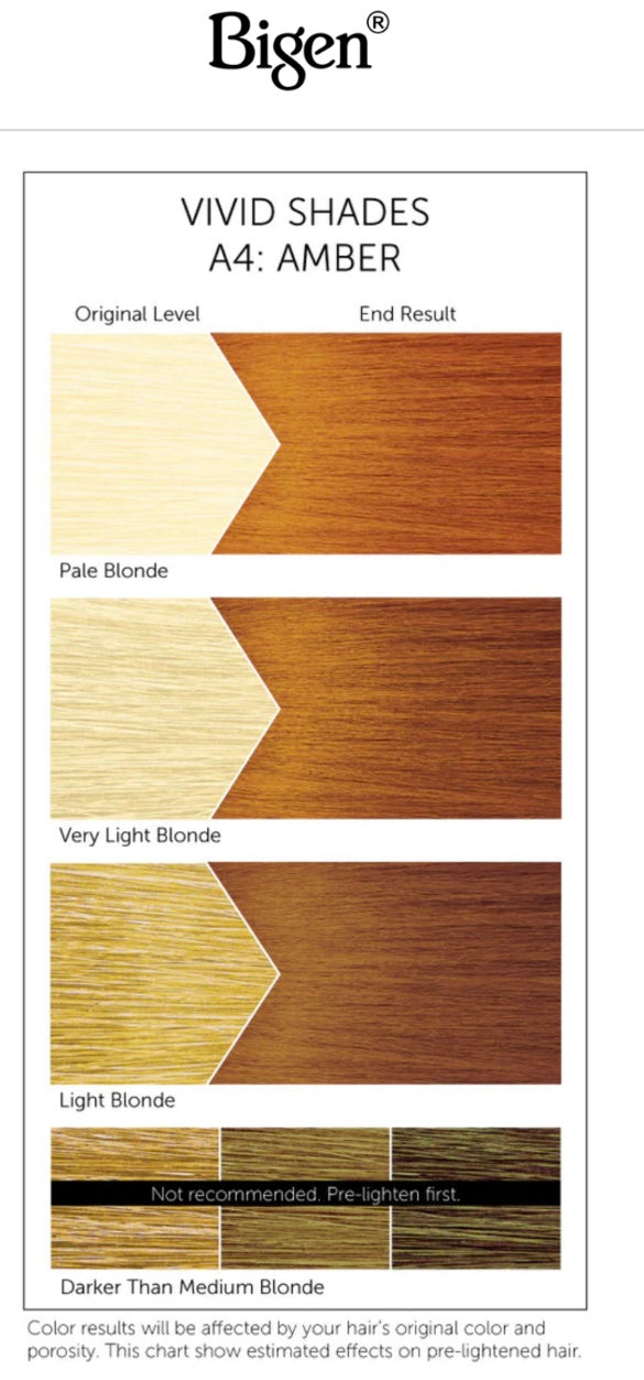 BIGEN SEMI-PERMANENT HAIR COLOR, [A4] AMBER, ALL HAIR TYPE