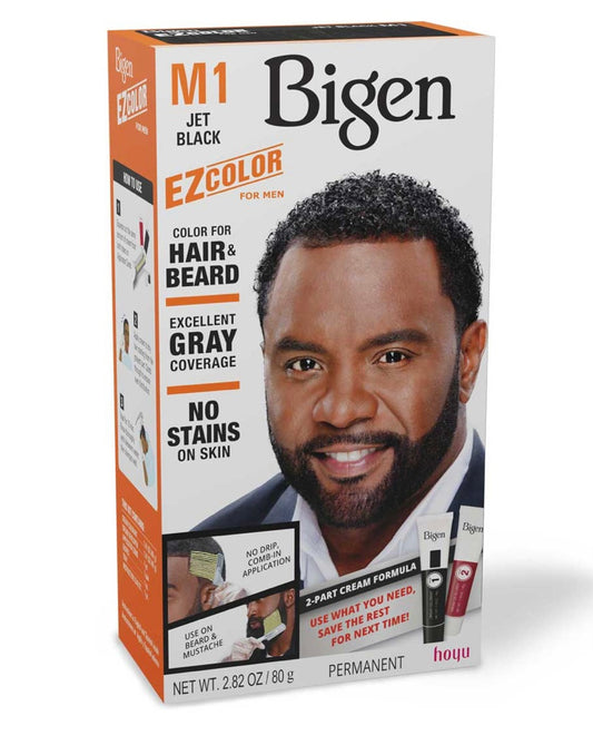 Bigen EZ PERMANENT HAIR COLOR, [M1] JET BLACK, ALL HAIR TYPE