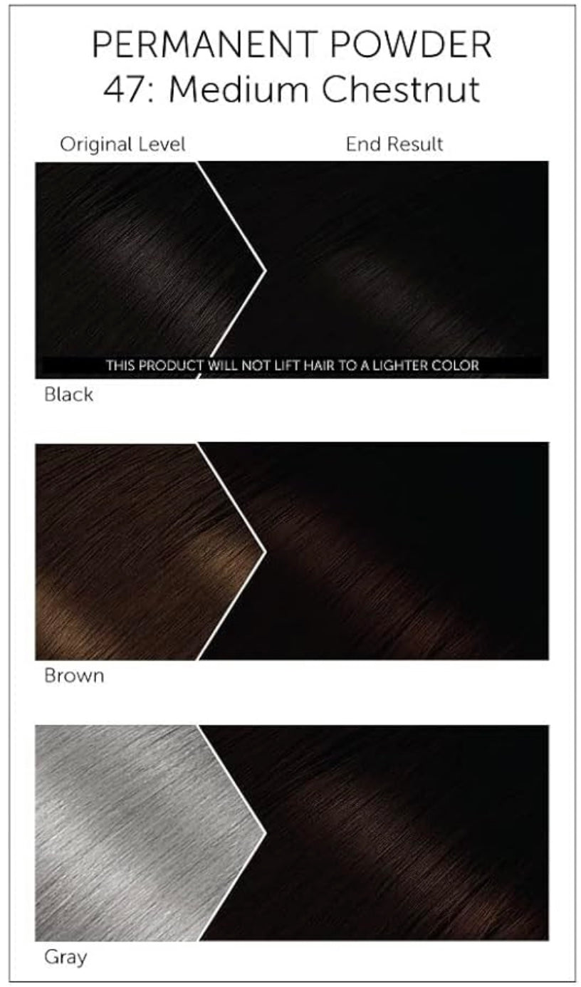 BIGEN PERMANENT POWDER HAIR COLOR, [47] MEDIUM CHESTNUT, ALL HAIR TYPE