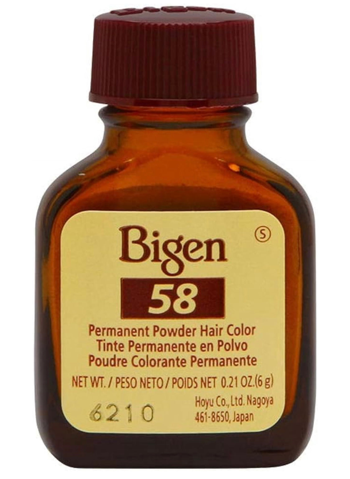 BIGEN PERMANENT POWDER HAIR COLOR, [58] BLACK BROWN, ALL HAIR TYPE