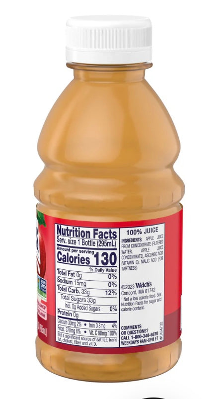 WALCH'S 100% APPLE JUICE, 10 Fl Oz
