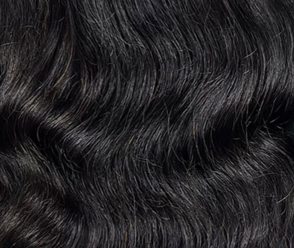 LACE CLOSURE + BUNDLE DEAL, BODY WAVE 10" 12" 14",  13" x 4" HD LACE CLOSURE, COLOR (NATURAL BLACK)