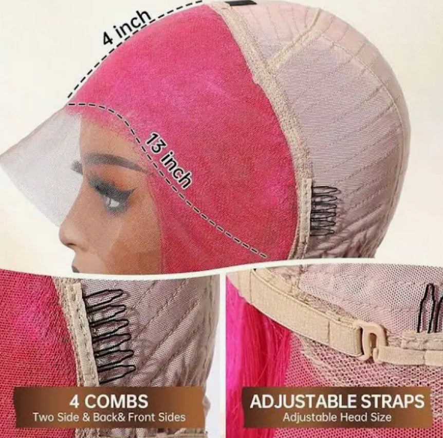 BRAZILIAN NATURAL REMY GLUELESS LACE WIG, 13x6