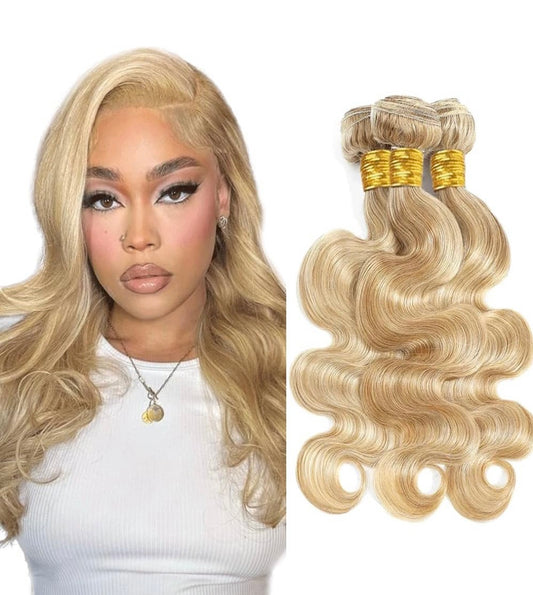 B&B EXPRESS GOLD 100% BRAZILIAN BODY WAVE VIRGIN HUMAN HAIR COLOR 613, 20" 18" 16"