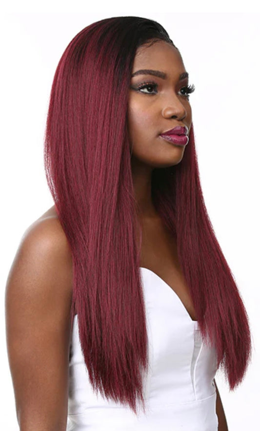 SENSATIONNEL KINKY STRAIGHT 18,20,22 INSTANT WEAVE WIG COLOR T1B/BG